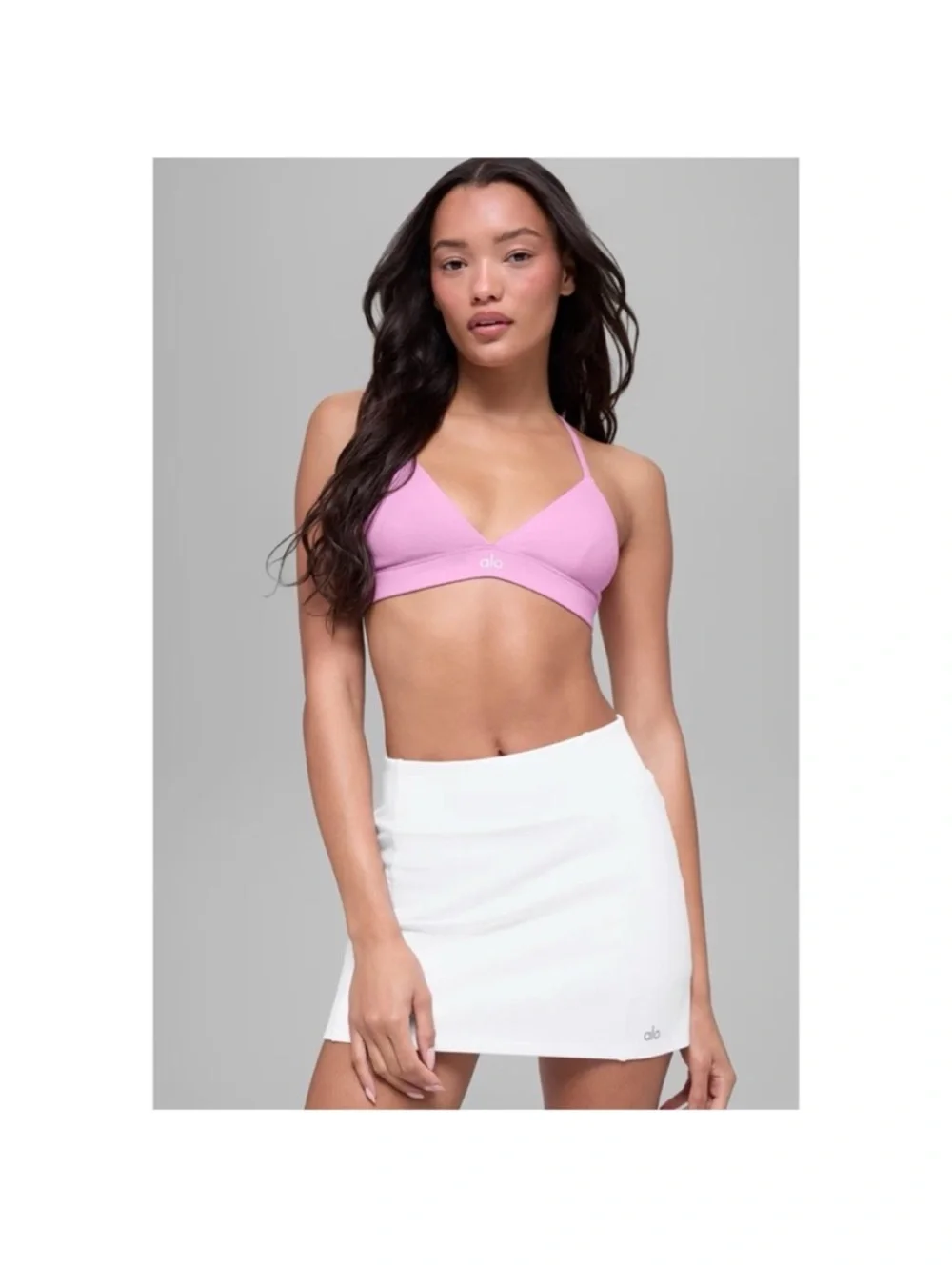 NWT Alo Yoga Splendor Bra Top in Candy Heart Pink Medium - Picture 11 of 13